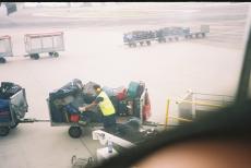 The luggage is put in the plane. Sorry for that finger...
