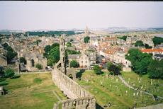 View from the tower. The house in the middle is Deans Court, where I am staying at the moment.
