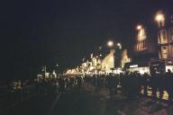 Princess street (Edinburgh) before the closing fireworks.
