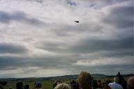 Planes at Leuchars airshow: the red arrows preparing to take off soon (and some other plane).
